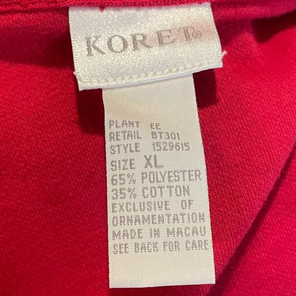 Koret Womens 1/4 Zip Long Sl Embroidered pattern Pullover SweatShirt sz XL NWOT - Picture 2 of 4